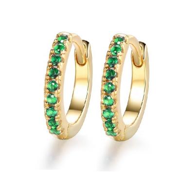 China FASHIONABLE Hot Selling Popular Huggies Earrings Small 925 Sterlings Emerald Hoop Earrings For Women nano silver 2021 for sale