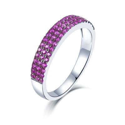 China FASHIONABLE Made Of China Top Quality 925 Sterling Silver Elegant Cz Band Ring For Women for sale