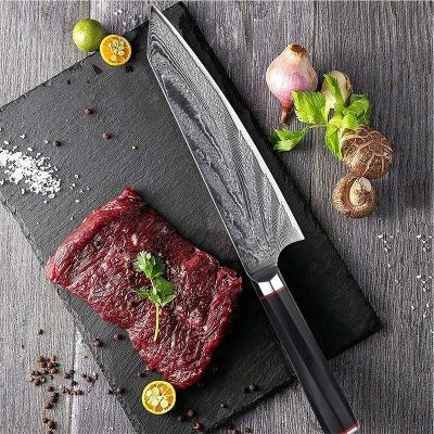 China 8 Inch Chef's Knife High Quality VG10 Damascus Stainless Steel 67layer Viable Cleaver Kitchen Knife Drawing Gyuto Knife With Box for sale