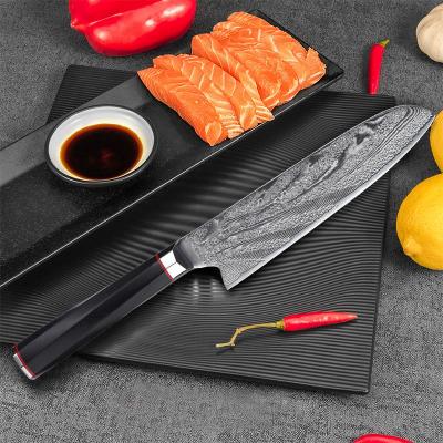 China Viable Kitchen Knives 7Inch Santoku 73 Layers Damascus Chef Knife High Quality Kitchen Knives Japanese Steel Sharp Blade Cooking Tool for sale