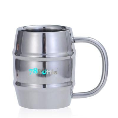 China Wholesale NEW 78BoT DURABLE Stainless Steel Mug Double Wall Barrel Mug 16oz Insulated Coffee Mug Vacuum Beer Mug for sale