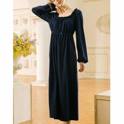 China Wholesale QUICK DRY Sexy Princess Wind Gauze Nightgown Palace Spring Summer Lace Home Wear Pajamas Edge Long Sleeves Customize for sale