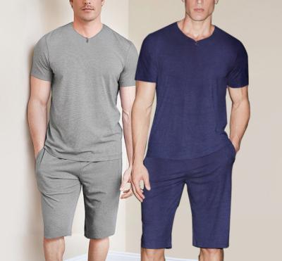 China Summer QUICK DRY Men's Modal Cool Short Sleeve Shorts Home Wear Casual Slim Suit Pajamas Pants for sale