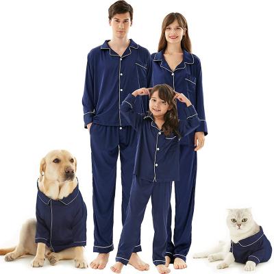 China Family Thermal Custom Matching Pajamas Long Sleeve Comfortable Viscose Bamboo Pajamas for sale