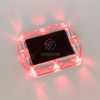 China PC Traffic Light Beacon Cat Eye Solar Powered Road Stud Traffic Plastic Flashing Aluminum Led Warning Lights for sale