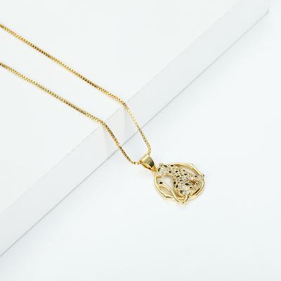 China Luxury Chain Necklace New Leopard Women Necklace 18K Gold Plated Copper Fashion Punk Necklace Collar De Gato Custom Women Necklace Pendant for sale