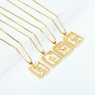 China Exquisite Copper Luxury Necklace Women Tarot Snake Zircon Light Necklace 18K Gold Plated Chain Necklace Collana Tarocchi for sale