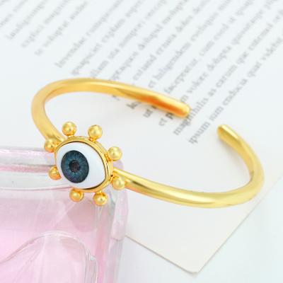 China Exquisite Women Bracelets Pulseira De Olho Colorful Fashion 18K Gold Plating Bangle Bracelet Women Zircon Luxury Eye Bracelet for sale