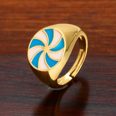 China 2021 Punk Women's Luxury Anel Moinho Chunky Ring Fashion 18K Gold Platring Rings Colorful Exquisite Rings For Women Anel Moinho for sale