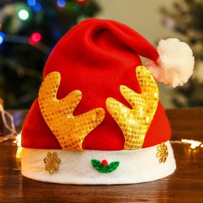 China 2021 Christmas Day Christmas Santa Claus Novelty Hats For Adult Christmas Decoration Felt Hat For Kids Party Decoration for sale