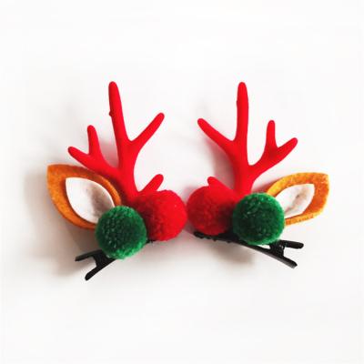 China Ornament Christmast Europe and the United States Cute New Children's Antler Handmade Christmas Hair Clip Platypus Hair Clip Adult Hair Accessories for sale