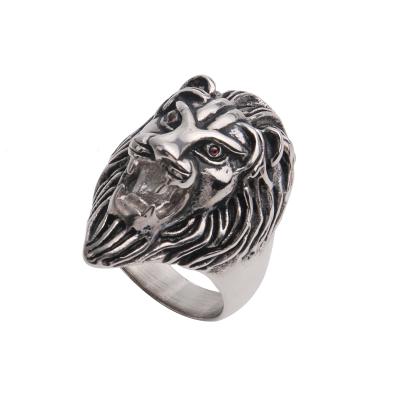 China FASHIONABLE Retro Stainless Steel Creative Lion Head Men' S Ring for sale