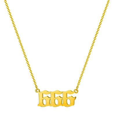 China Fashionable Custom Gold Plated Necklace Women's Fornecklace Pendants Stainless Steel Zodiac Numeral Necklace for sale