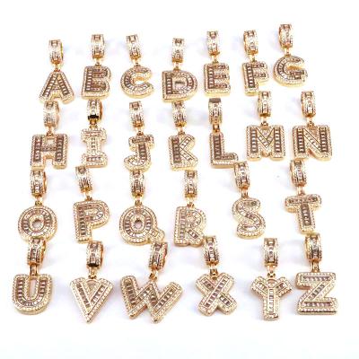 China FASHIONABLE New Arrival Bling Zircon Zircon Rhinstone Letter Custom Initial Gold Plated Alphabet Shaped Pendant DIY Necklace Bracelet Collares for sale