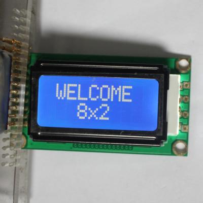 China STN/FSTN 8x2 character lcd display outline size 58X32mm IC KS0066 for sale