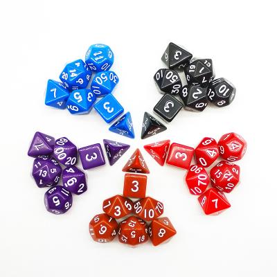 China Popular Wholesale Polyhedral Dies Acrylic Single Color Dice Board Game Accessories Die Cuts dnd for sale