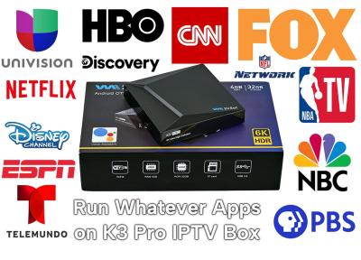 中国 ブラック アンドロイド IPTV ボックス K3 プロ OTT ストリーミング ボックス 生涯 IPTV スマート ボックス 販売のため