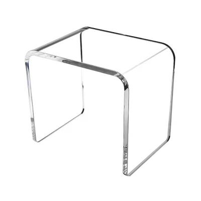 China Simple transparent I shape C shape white clear acrylic stool for book and cafe decor for sale