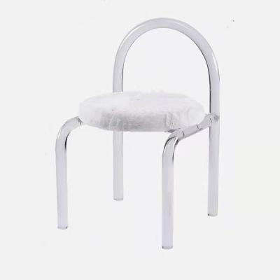 China Nordic Simple Acrylic Dining Chair Modern Clear Chair Light Red Home Luxury Back Chair Transparent Single Chair for sale