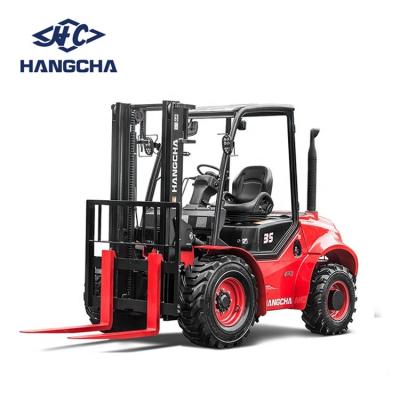 China Construction worksÂ   Hangcha 4WD 4x4 3ton Rough Terrain Diesel Forklift for sale