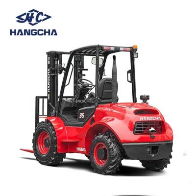 China Construction worksÂ   Hangcha 4WD 4x4 3.5ton Rough Terrain Diesel Forklift for sale