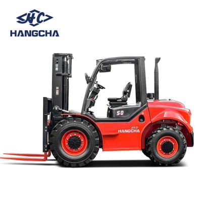 China Construction worksÂ   Hangcha 4WD 4x4 5ton Rough Terrain Diesel Forklift for sale