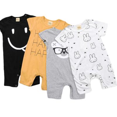 China 100% Cute Copy of Cotton Baby Boy Girls Summer Rompers Infants Short Sleeve Onesie Overalls for sale