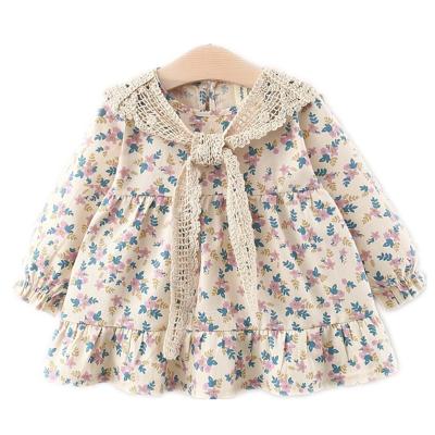 China Spring New Arrival Cute Girls Floral Dress Shawl Children's Princess Breathable Long Sleeve Dress for sale