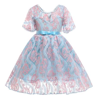 China New Girls' Breathable Dresses for Summer Children's Breathable Lace Princess Dress Short Flower Girl Dresses for sale