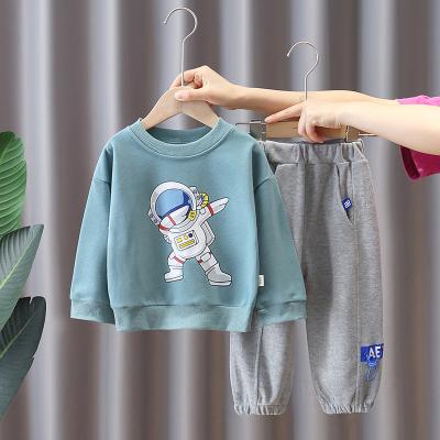 China Toddler Baby Boy Casual Clothing Sets Kids Cartoon Printed Long Sleeve Tops And Pants Kids 2pcs Outfits 2021 for sale