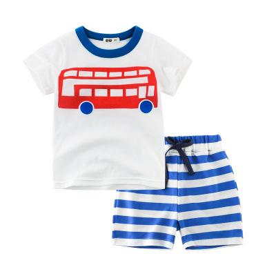 China CASUAL hot sale summer clothes boys t-shirt and shorts summer clothes two-piece set set for babies boy for sale