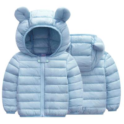 China SIMIRI Kids Toddler Hooded Cotton-Padded Jacket New Durable Lightweight Solid Toddler Zipper With Bear Ears for sale