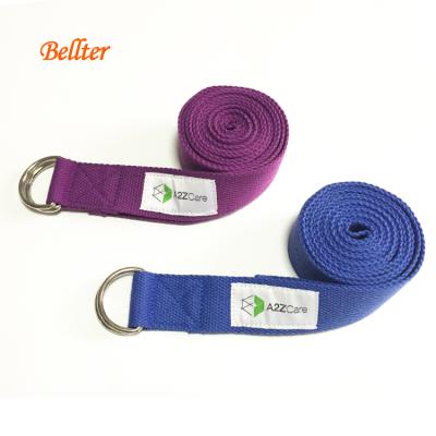 China Custom Solid Color Yoga Belt Yoga Stretch Strap Training Fitness Belt for sale