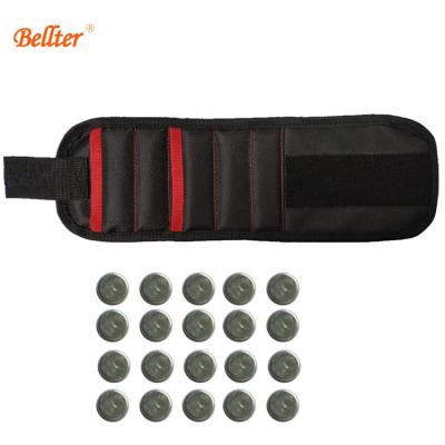 China With 2 Pockets OEM Magnetic Wristband Belt Tool With 20pcs Strong Magnets To Hold Screws Other Tool Kits for sale