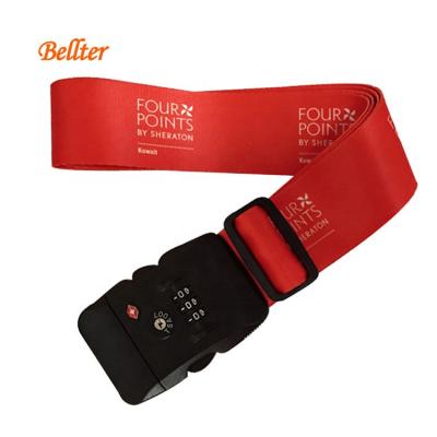 China Luggage TSA Approved 3-Dial Combination Lock Customized Printed Luggage Strap for sale