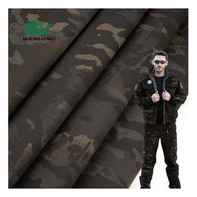 China 65/35 TC Waterproof Black RTS Camouflage Ripstop Print Anti Violent Woven Fabric TC 65/35 Multicam For Tactical Gears for sale