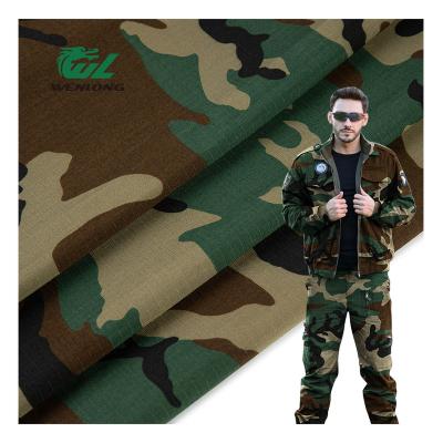 China Anti Violent Printed RTS T/C 6535 Camouflage Ripstop Woven Fabric Waterproof For Gears Clothing Tactical Hat for sale