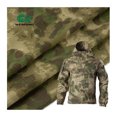 China Anti A-TACS FG Violent RTS T/C 8020 Woven Design Of Waterproof Plaid Camouflage Ripstop Fabric For Tactical Gears for sale