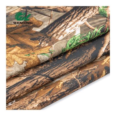 China Soft Anti Pill 3 Layer Shell Bonded Polar Fleece Realtree Camouflage Casual Stretch WR Fabric For Coat for sale