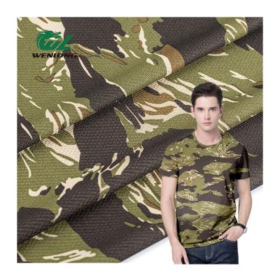 China Customized Design Tear-Resistant Tiger Stripe 100%Polyester Camouflage Print Casual Knitting Fabric For Sportswear for sale