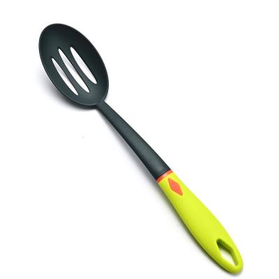 China Sustainable New Design Cooking Tools Food-Safe Nylon Silicone Slotted Serving Spoon For Kitchen for sale