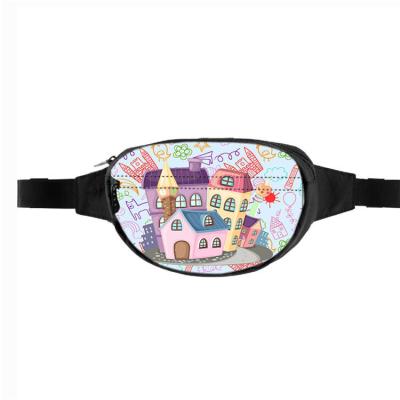 China Anti-Theft Printing customization high quality fanny pack zipper Polyester Waist round mini waterproof bags for sale