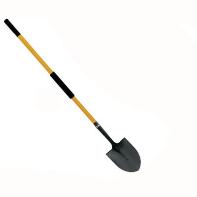 China Garden Shovel Pointed Round Shovel With Fiberglass Handle Sponge Handle for sale