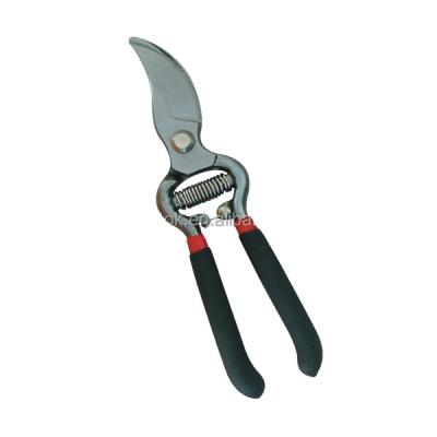 China Carbon Steel Garden Shears Anti-Slip Double Handle Polished Bypass Pruner Color Handle for sale