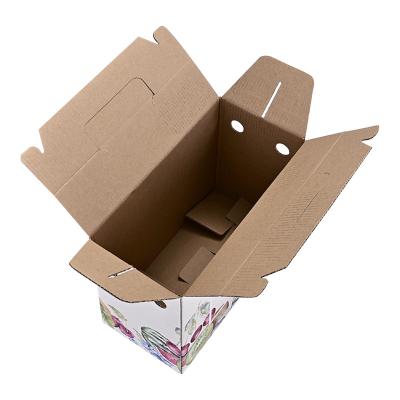 China Recycled Materials Color Custom Printed Flower Cardboard Packaging Corrugated Shipping Color Mailing Gift Box for sale