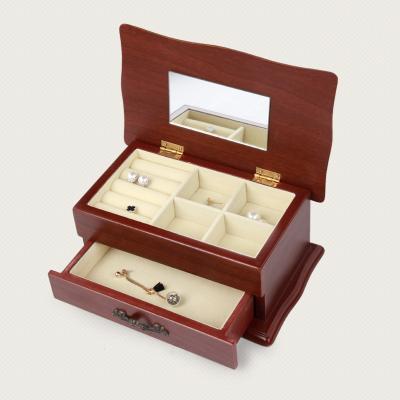 China Receive and send friends fashion jewelry wooden jewelry box retro jewelry earrings Buddha beads wooden box ring storage box factory direct sales for sale