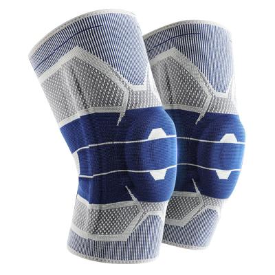 China Wholesale Breathable Compression Knee Sleeve Pads Elastic Knee Pads Spandex Knee Brace Silicon Pads With Spring for sale