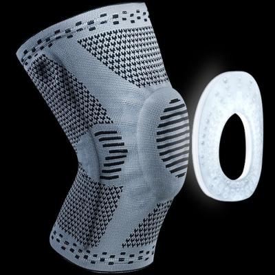 China Protective Gear New Style Silicone Nylon Elastic Sports Knee Pads Breathable Support Brace Knee Running Fitness Increasing Knee Retraining Protector for sale