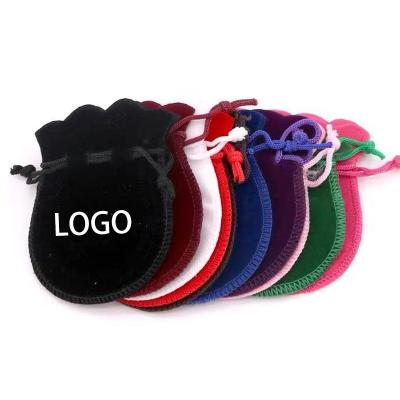 China Custom Printed Recyclable Drawstring Velvet Pouch Small Jewelry Pouch Gift Velvet Pouch for sale