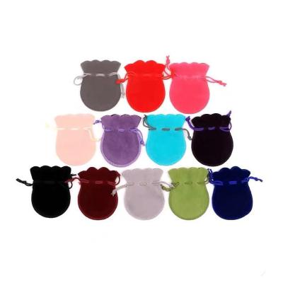 China Recyclable Round Velvet Pouch Giftcosmetic Bag With Velvet Jewelery Drawstring Bag Jewelry customlogo for sale